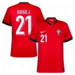 Günstige Fußballtrikots Portugal Diogo J. 21 Heimtrikot EURO 2024 Kurzarm